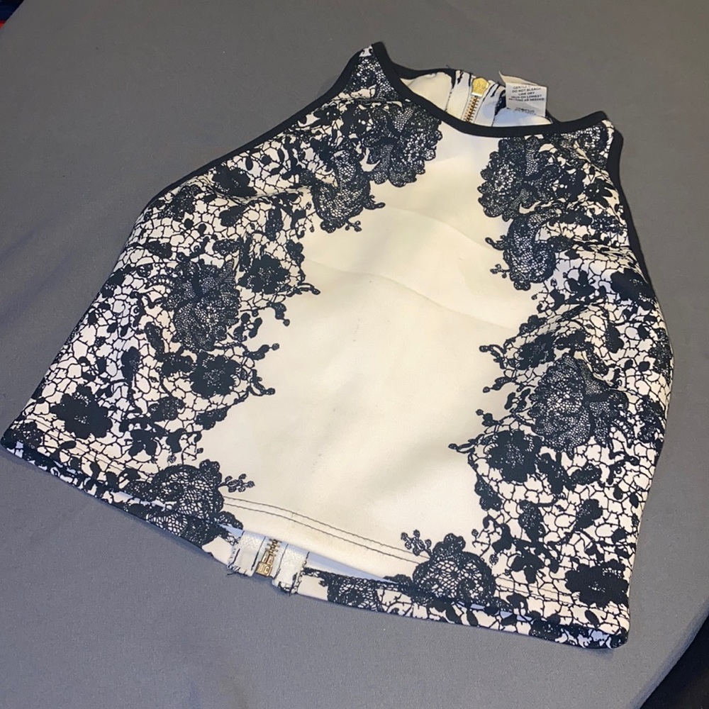 Formal two piece black and white dress